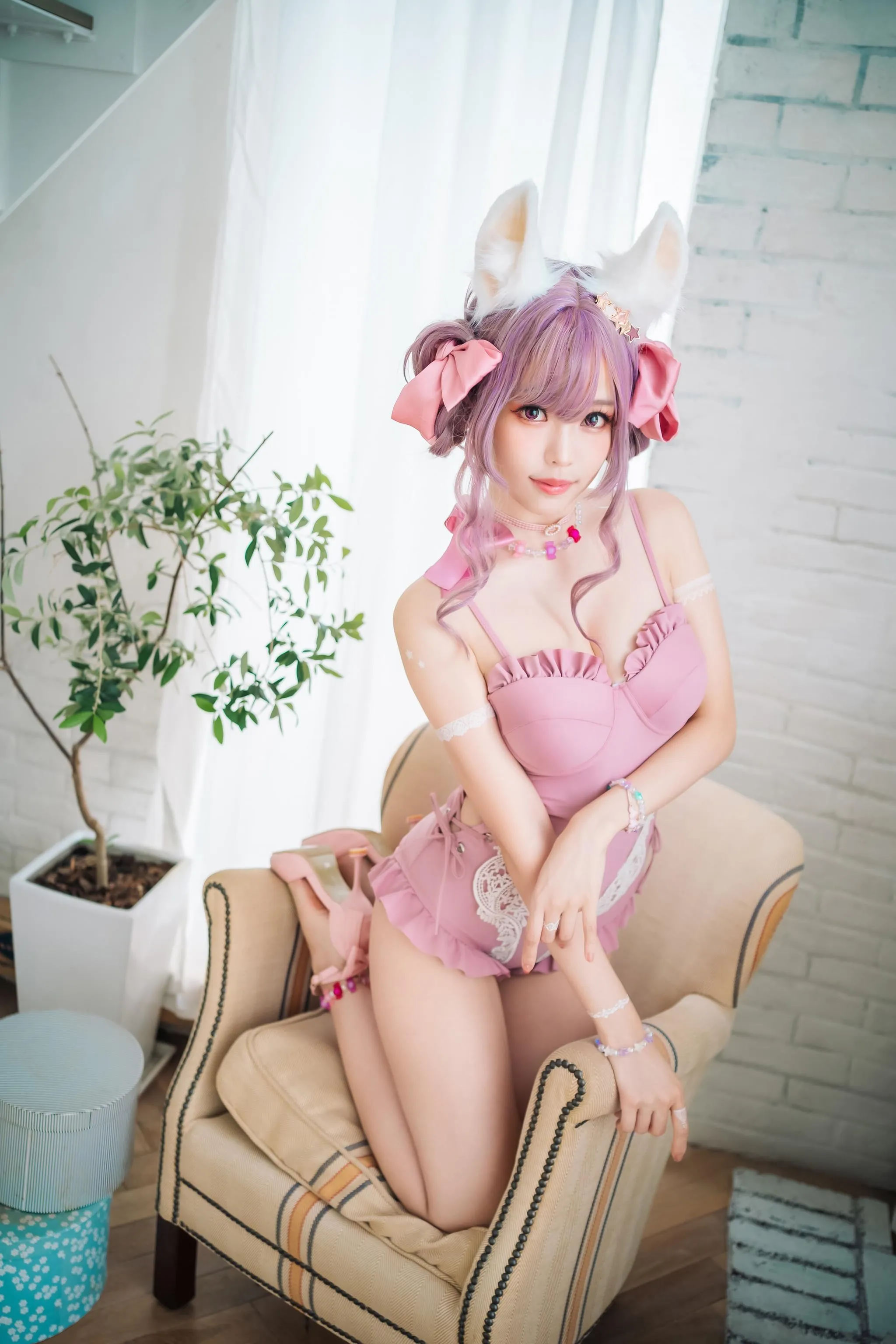 ElyEE子 – NO.82 Fluffy Summer – Original Swimsuit-粉色 [54P]插图